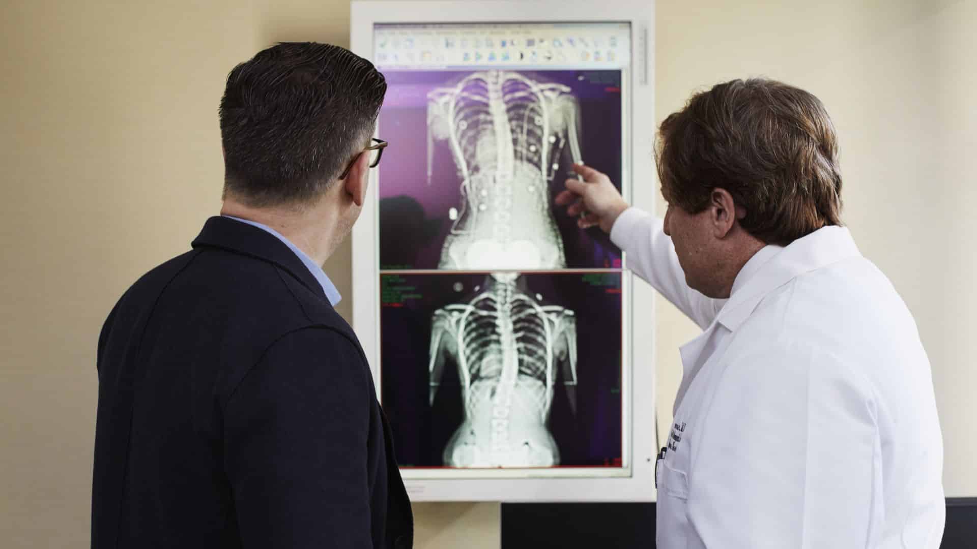 Doctor and Patient Looking in x-ray